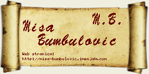 Miša Bumbulović vizit kartica